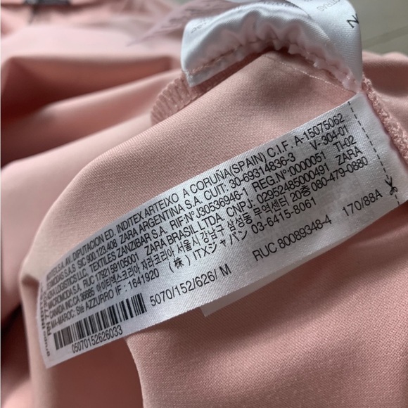 Zara Faux Suede Pink Mod Short Sleeve Shift Mini Dress - Picture 6 of 9